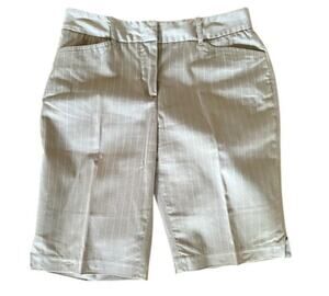 Studio London Taupe Pinstripe Bermuda Shorts – Size 6P
